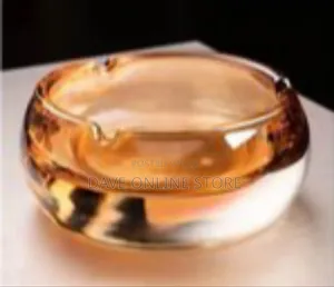 Stylish Amber Glass Round Ashtray