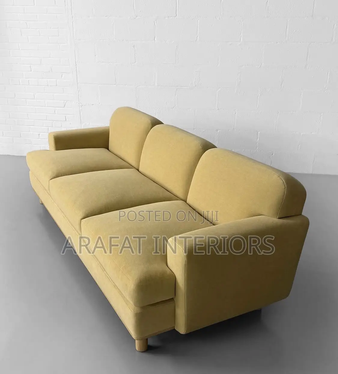 3-Seater Sofa in Rich Mustard Yellow.