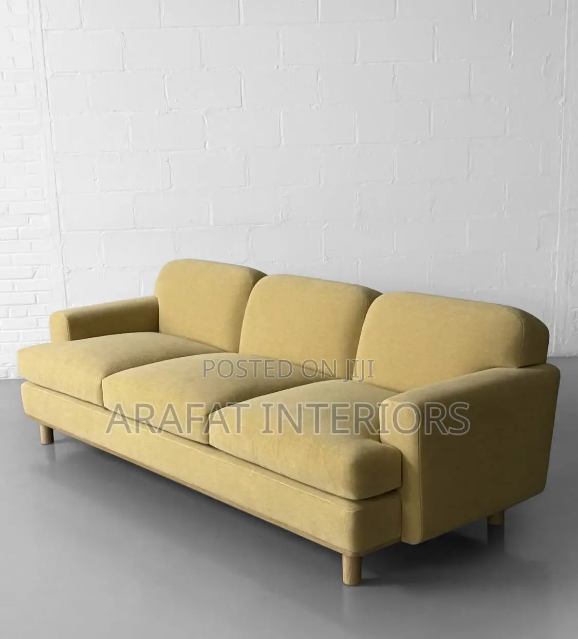 3-Seater Sofa in Rich Mustard Yellow.