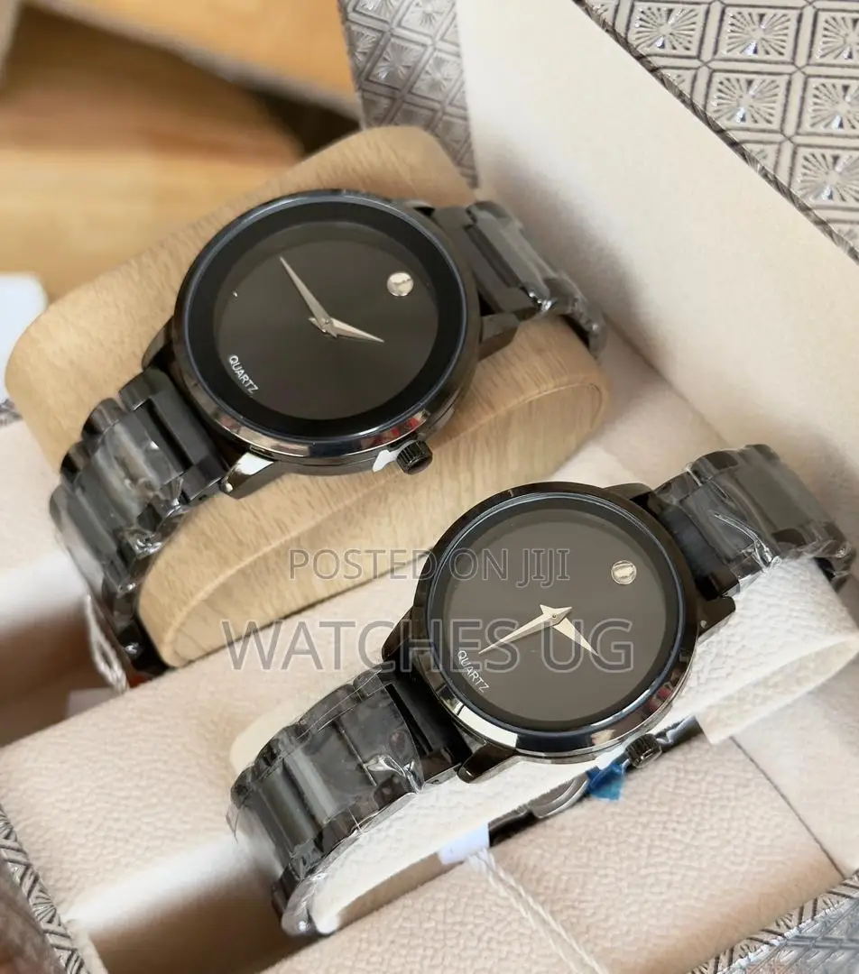 Black Plain Couple Movado Watches