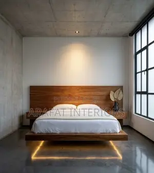 Floating Platform Bed With Underglow Led Lighting.