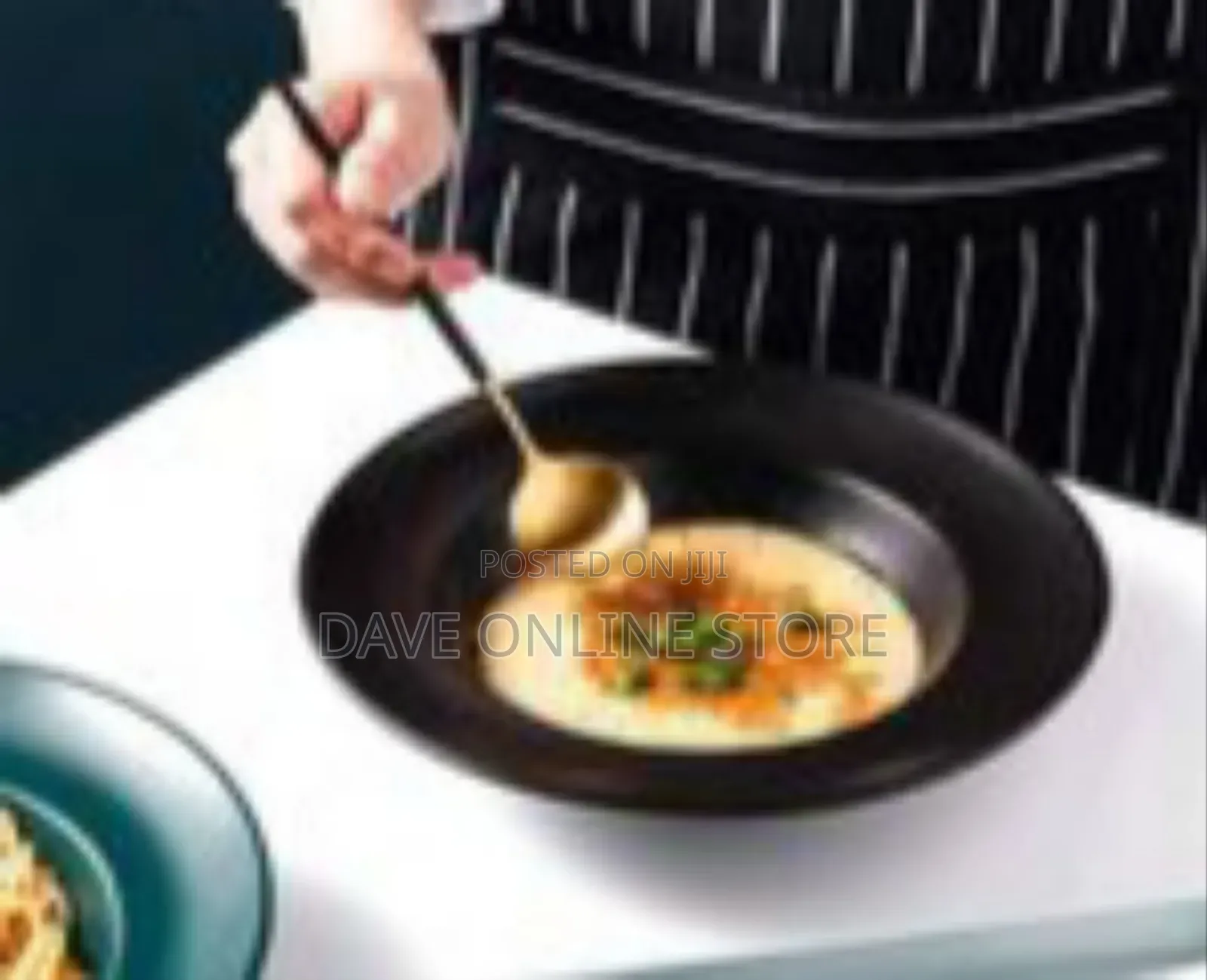 Set of 6 Elegant Matte Black Pasta Soup Bowls