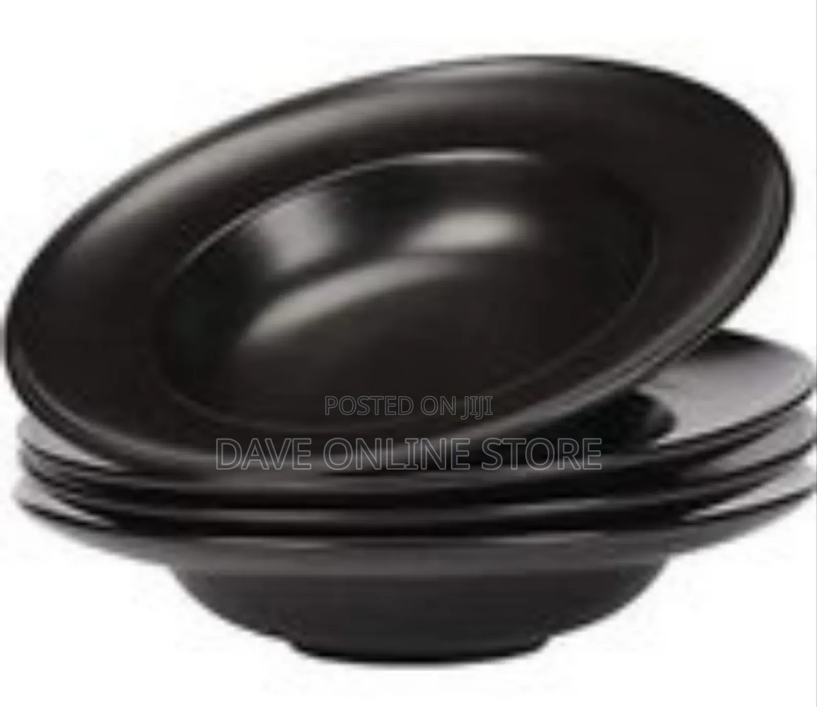 Set of 6 Elegant Matte Black Pasta Soup Bowls