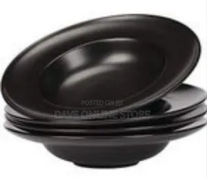 Set of 6 Elegant Matte Black Pasta Soup Bowls