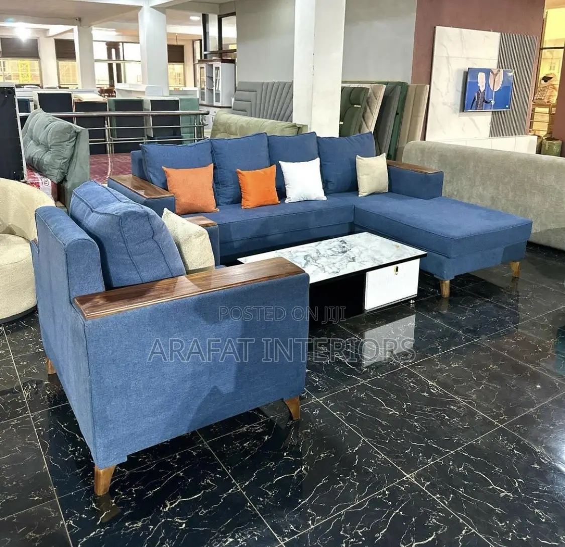 Azure Luxe L-Sectional Sofa Set