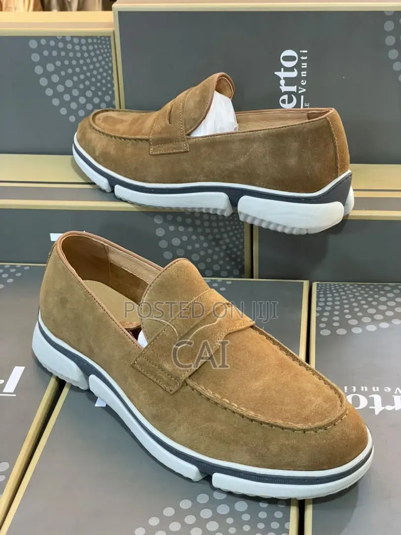 Roberto Verino Suede Penny Loafers