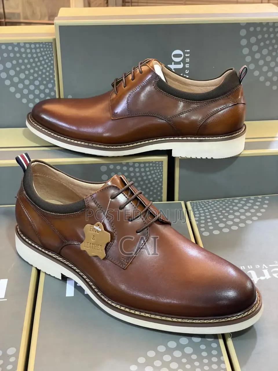 Roberto Serpentini Men's Leather Casual Shoes in Brown.