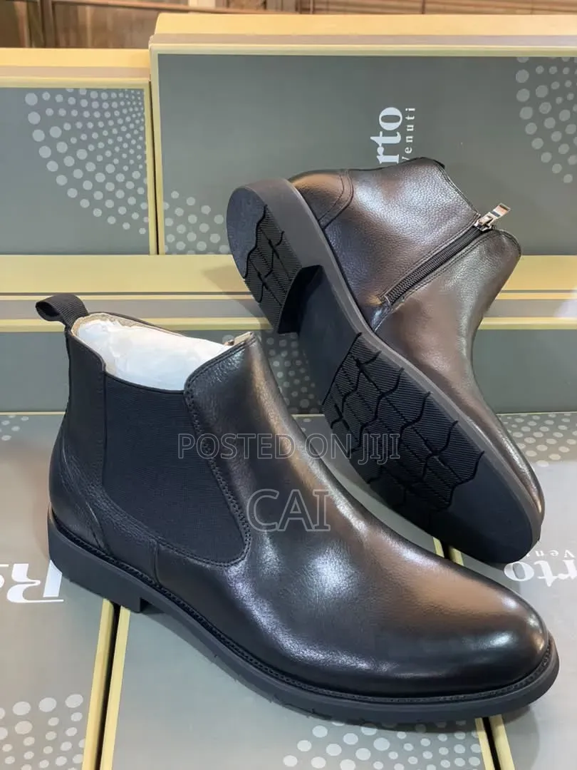 Roberto Serpentini Classic Black Chelsea Boots