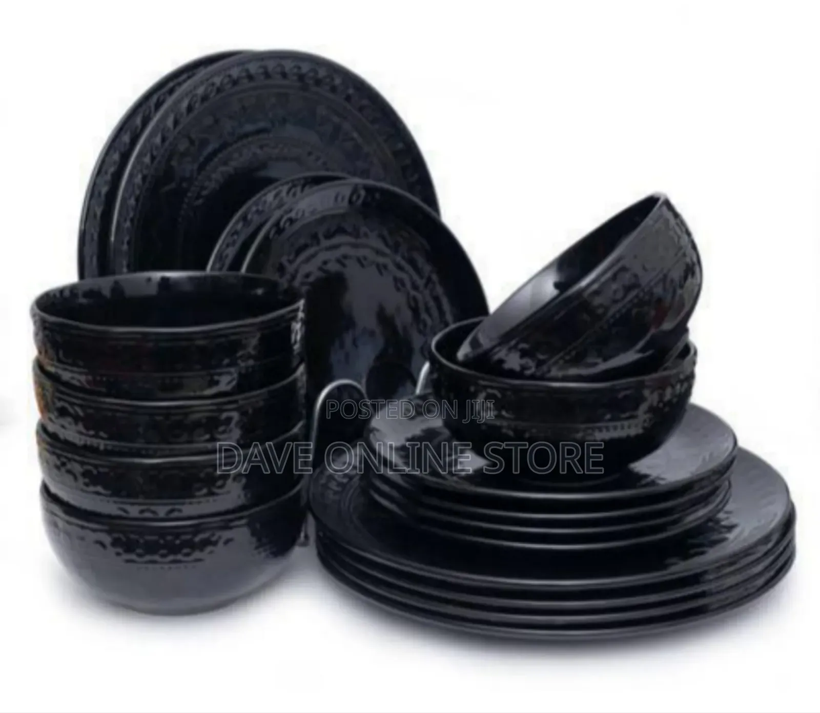 Elegant Embossed Ceramic Dinnerware Set