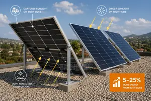 620w Bifacial Double Glass Solar Panel – N-Type 132 Cell Module