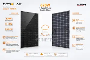 620w Bifacial Double Glass Solar Panel – N-Type 132 Cell Module