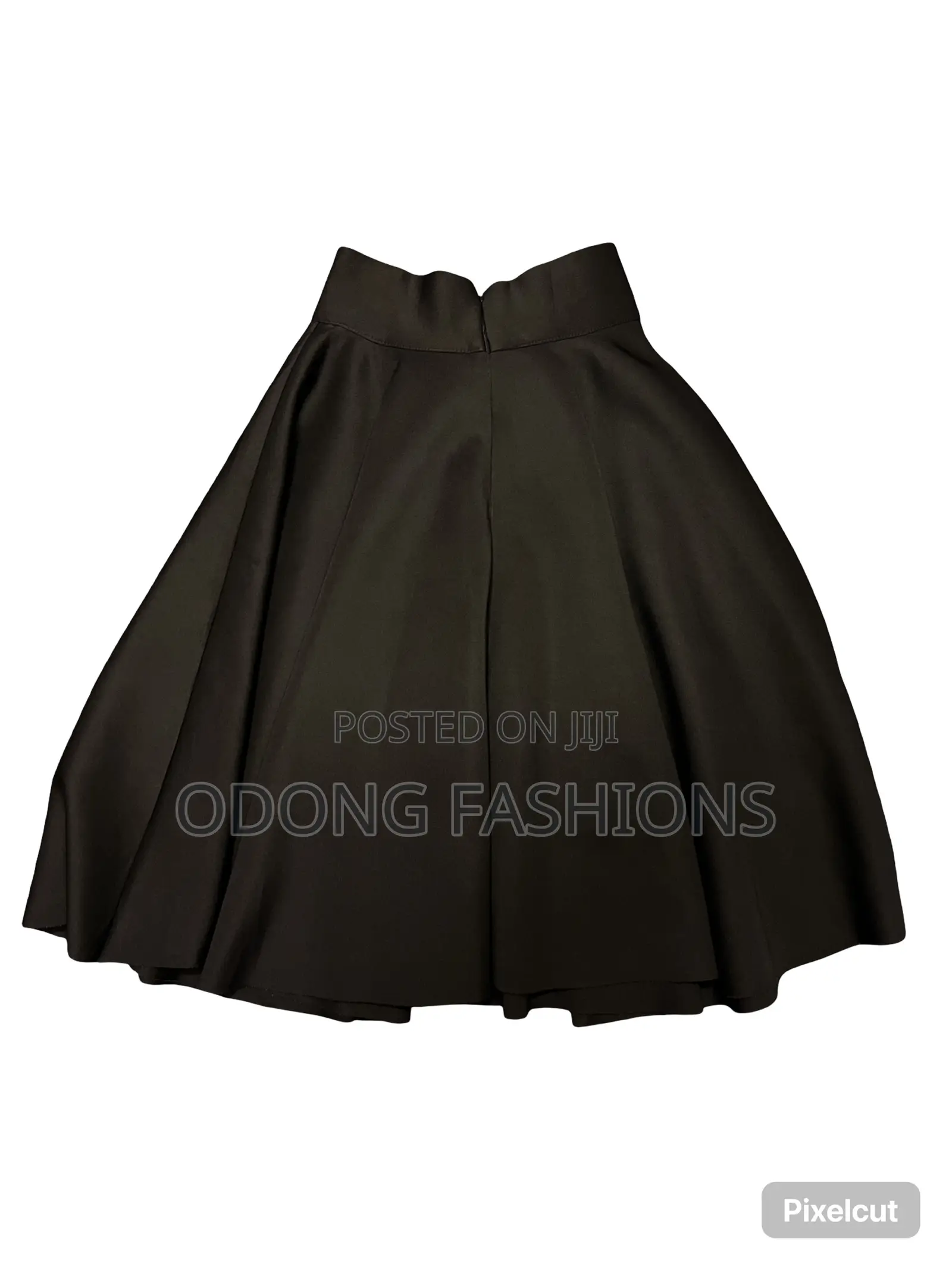 Black High Waisted Flared Skirt