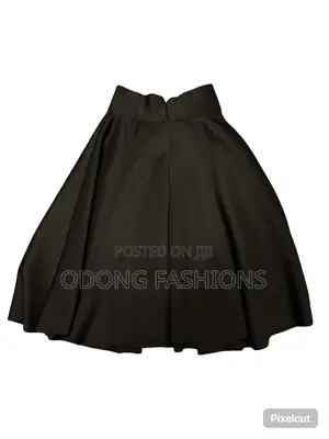 Black High Waisted Flared Skirt