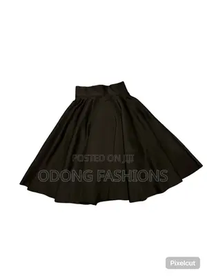 Black High Waisted Flared Skirt