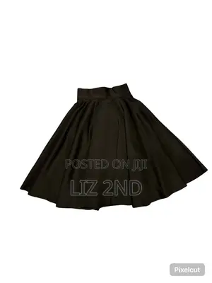 Black High Waisted Flared Skirt