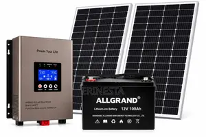 Solar System–1kw Hybrid Inverter+100ah Lifepo4 Battery + 2x450w Panels