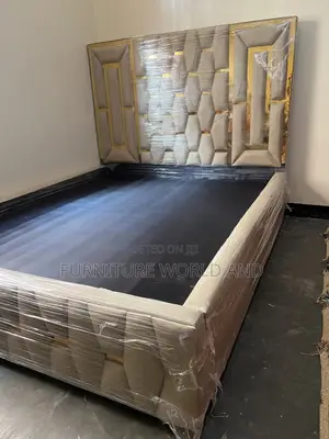 A Cream Leather Puzzle Bed