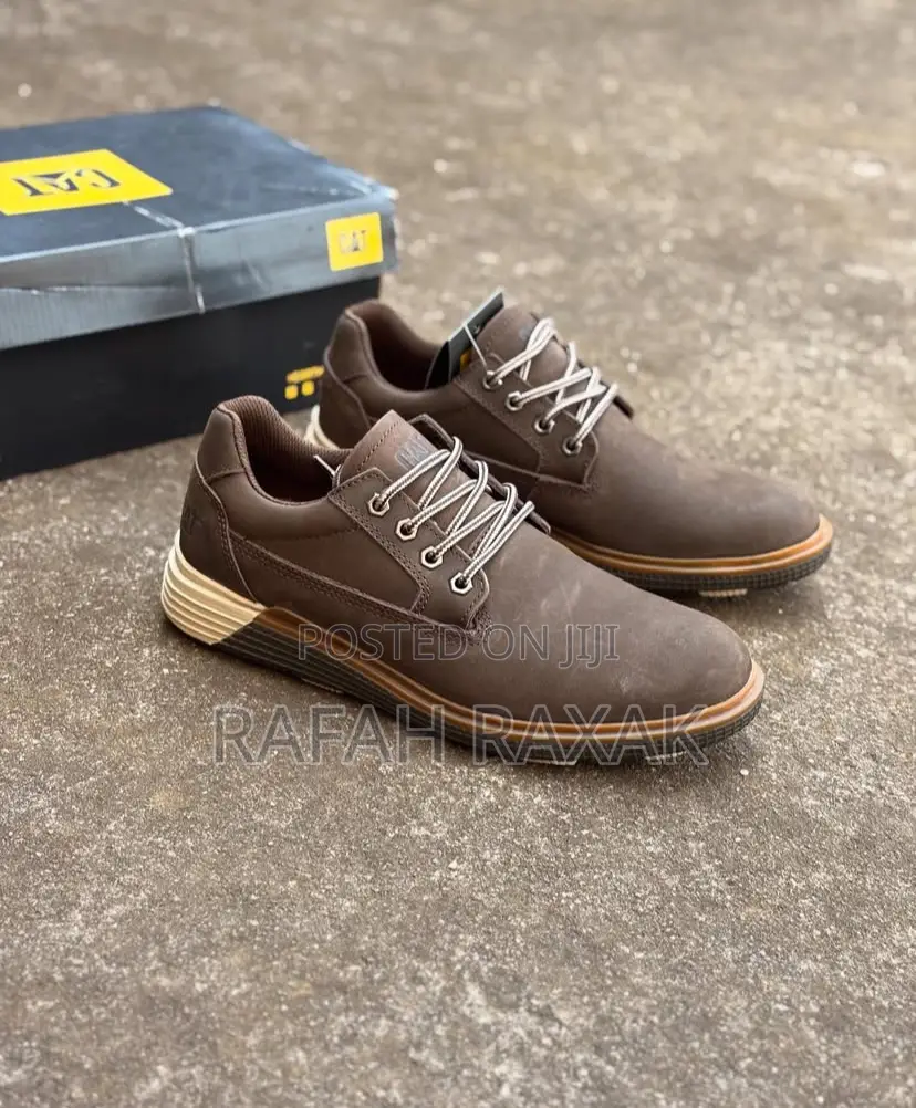 Brown Leather Cat Lifestyle Shoes