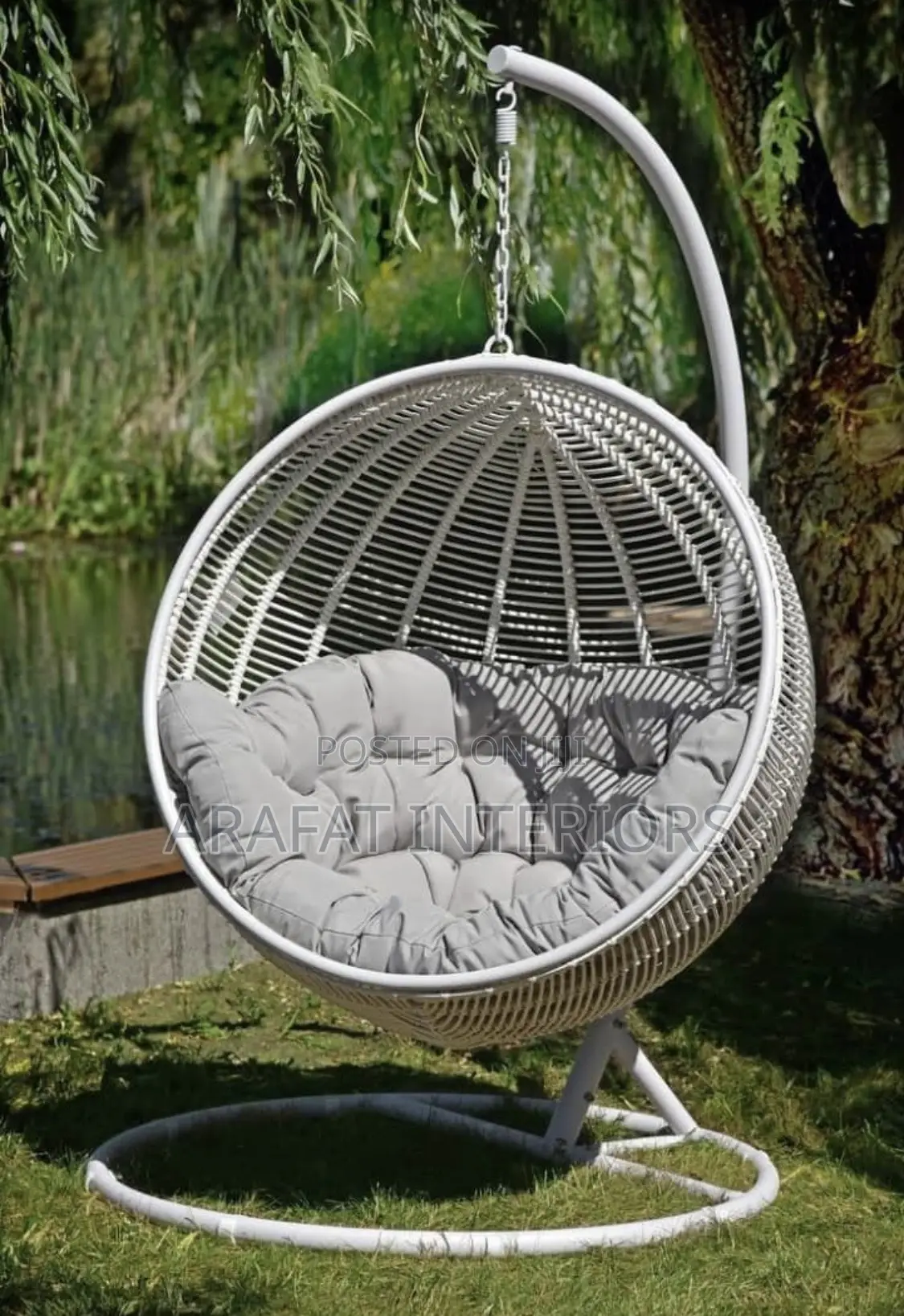 Arctic White Hanging Egg Chair