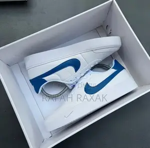 White With Blue Tick Nike Court Shot Sneakers