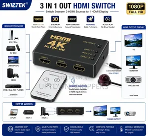 Hdmi Switch 3 in 1 Out Hdmi Switch Selector With Remote