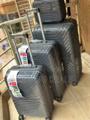 Set of 4pcs Waterproof Rubber Suitcases - Grey