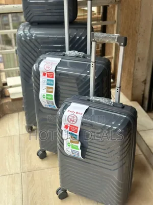 Set of 4pcs Waterproof Rubber Suitcases - Grey