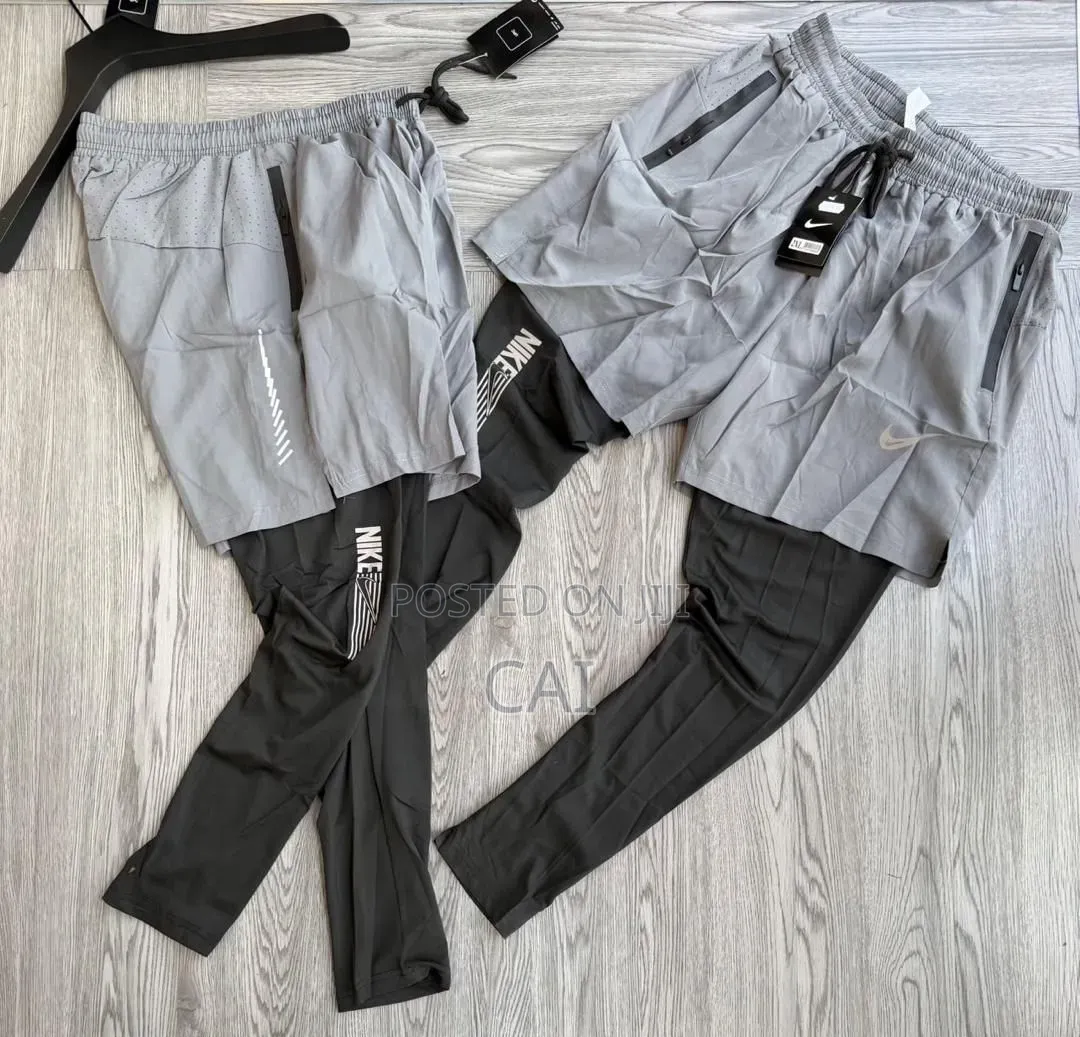 Men's Athletic Gym Shorts With Built-in Compression Tights