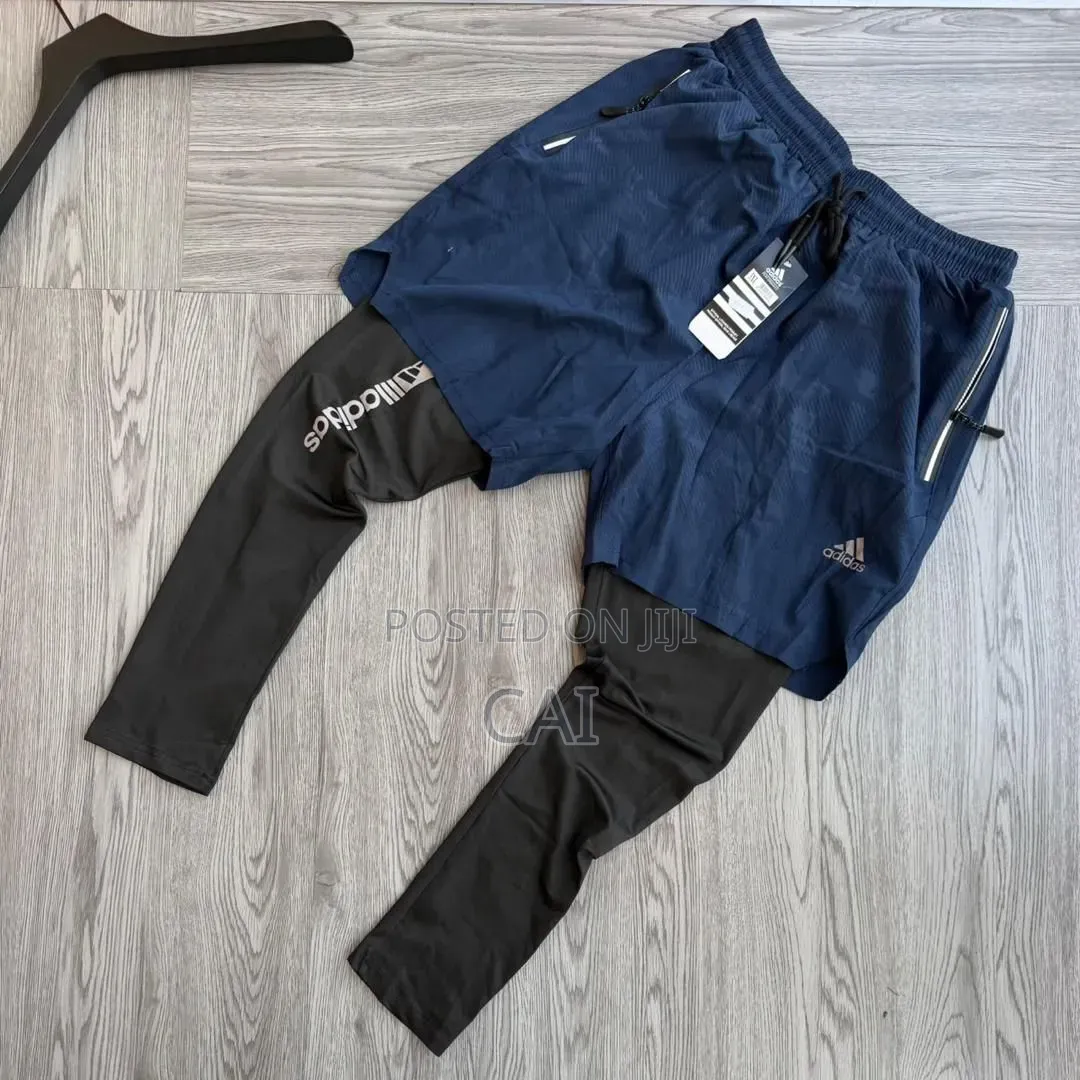 Men's Athletic Gym Shorts With Built-in Compression Tights