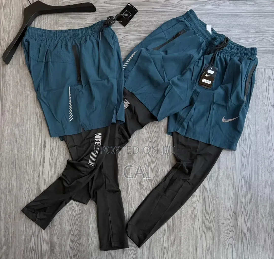 Men's Athletic Gym Shorts With Built-in Compression Tights