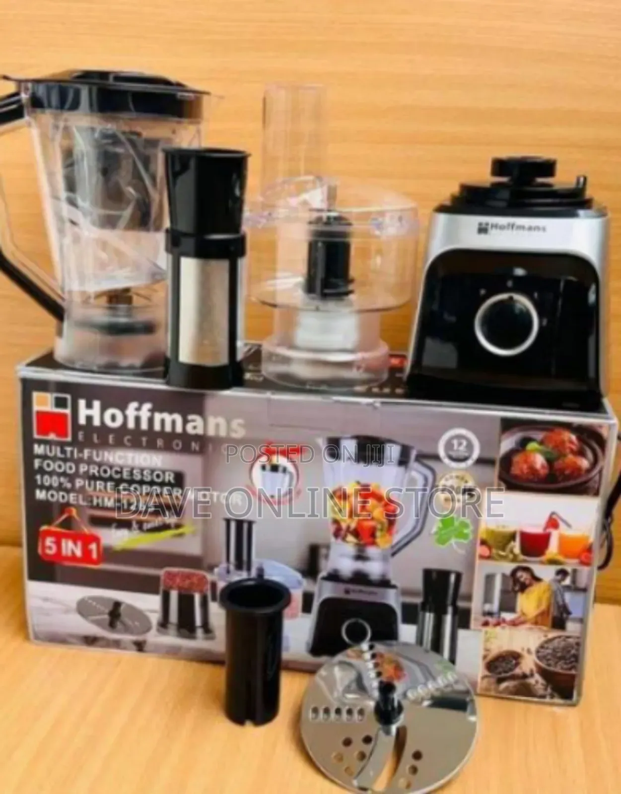 Hoffmans Hm-1265 Multi-Function 5-in-1 Food Processor