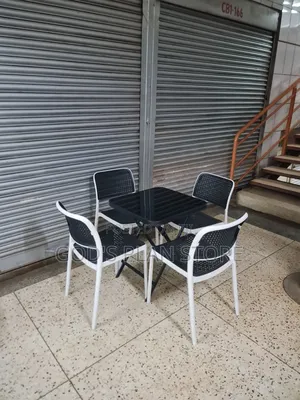 Madrid Foldable Table and Plastic Chairs for Dining Room