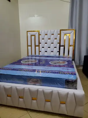 White Leather Puzzle Bed