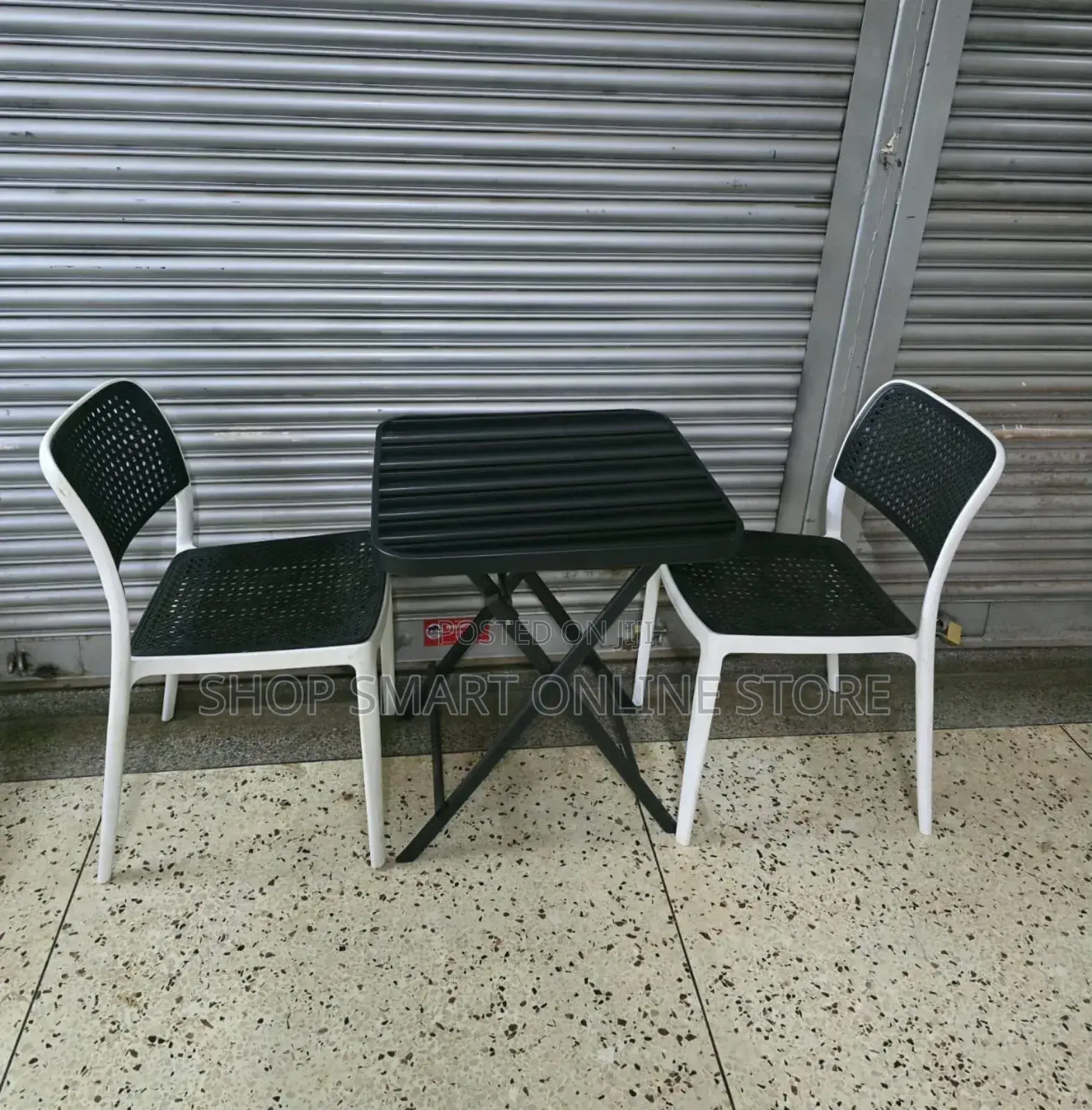 Centre Dining Foldable Glass Table and 2 Chairs