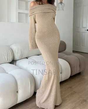 Textured Boucle Knit Maxi Dress