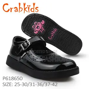 Crabkids Black Girls' School Shoes