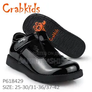 Crabkids Black Girls' School Shoes