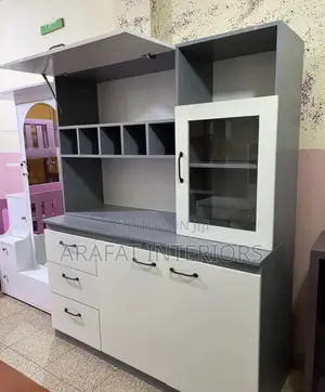 Modern Grey White Storage Hutch