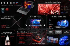 Laptop Tecno 8GB AMD Ryzen 5 SSD 512GB