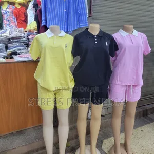 Brand New Women's Polo Top and Shorts Two-Piece Set