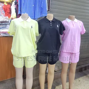 Brand New Women's Polo Top and Shorts Two-Piece Set