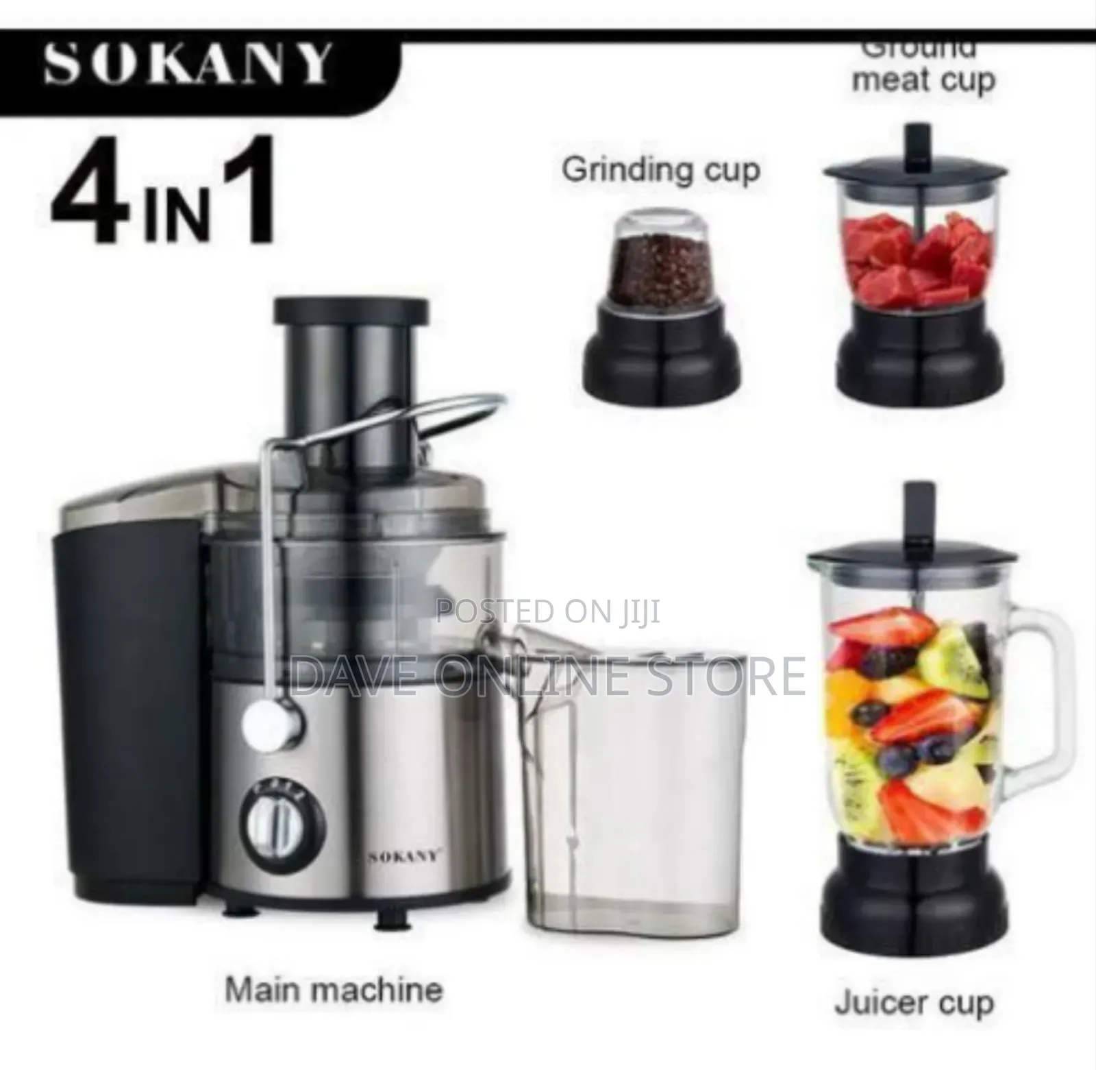 Sokany Versatile 4-in-1 Juicer and Food Processor