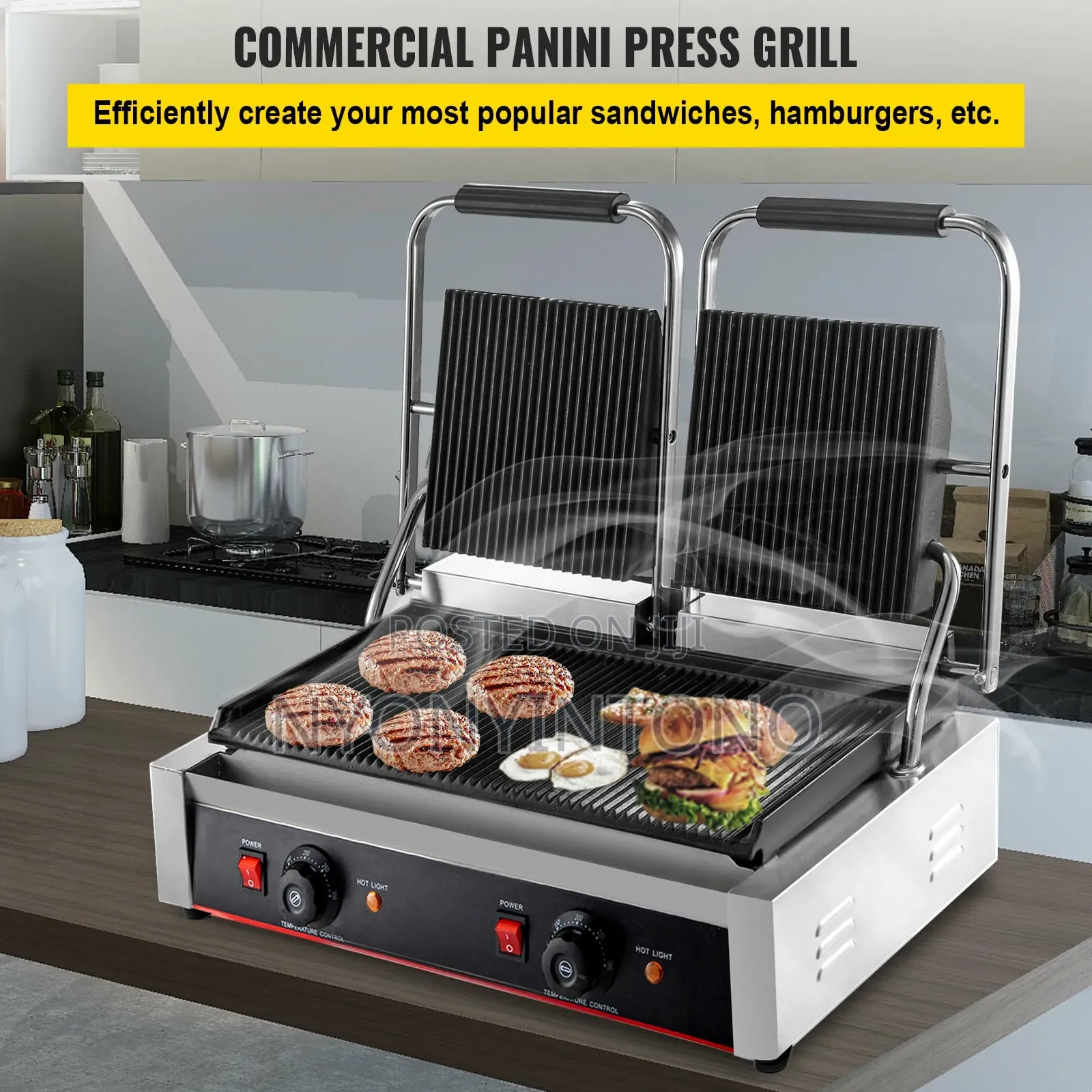 Electro Master Commercial Press Grill 1800w×2