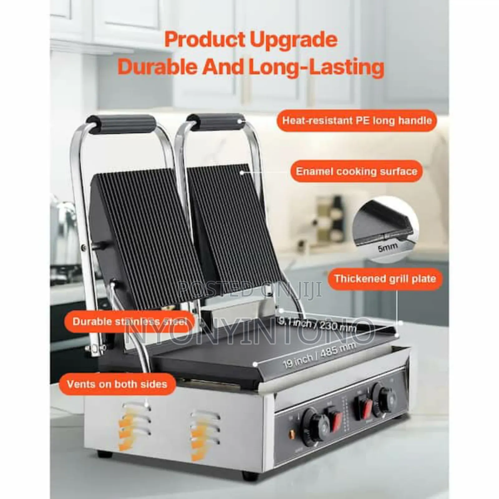 Electro Master Commercial Press Grill 1800w×2