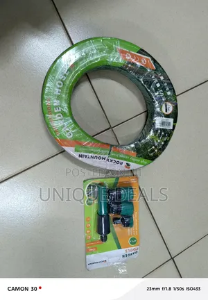 10m PVC Garden Hose With a 4-Piece Professional Connector Set.