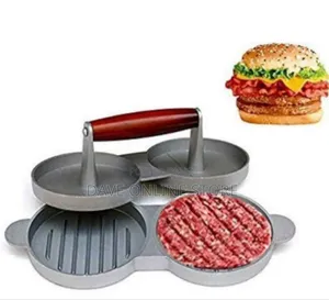 Premium Double Burger Press With Wooden Handle