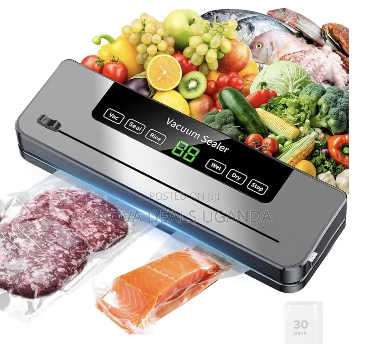 Vacuum Sealer Automatic Sealing Food Saver Machine With 30pc Seal Bags