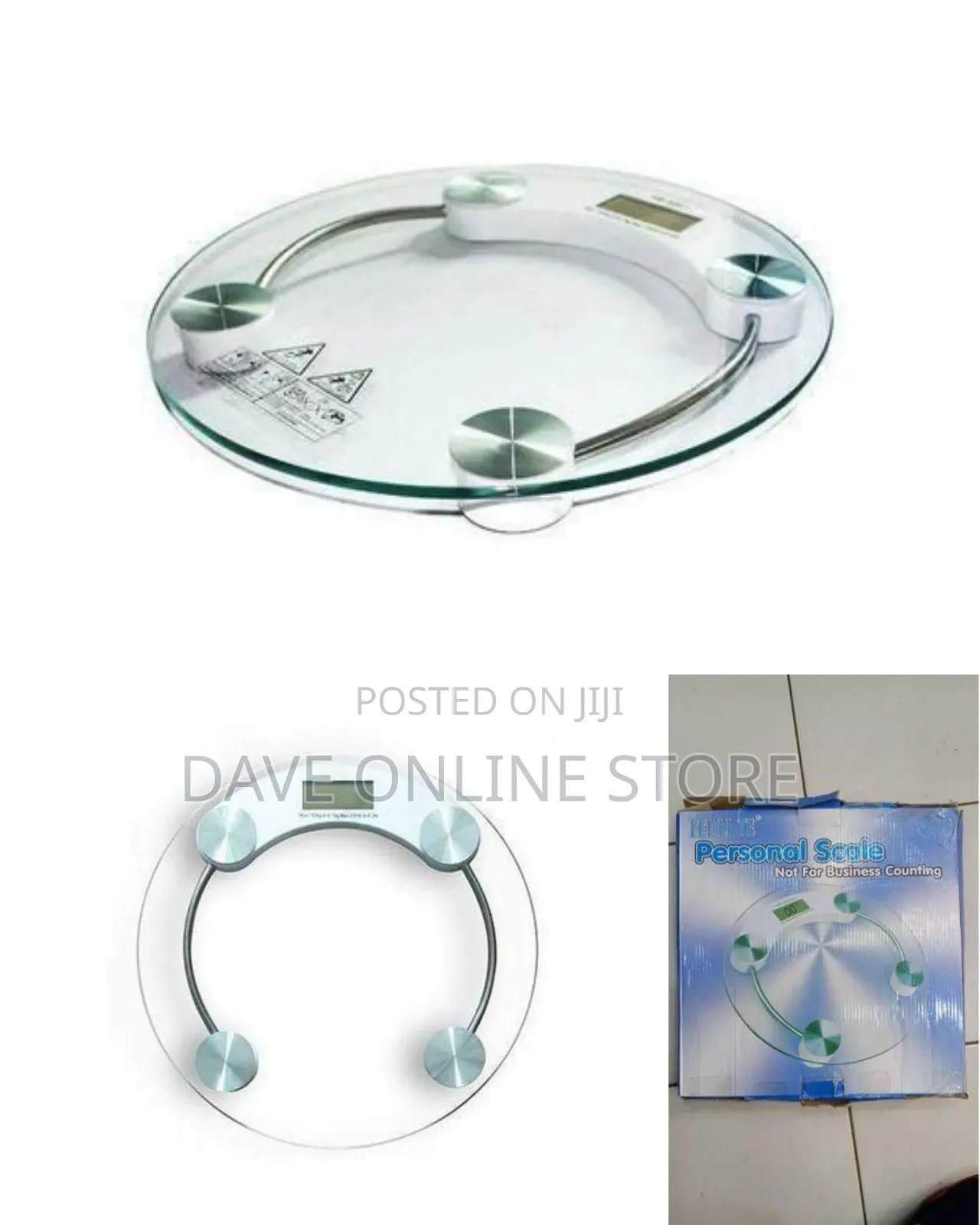 Sleek Circular Digital Bathroom Scale With Tempered Glass Platform
