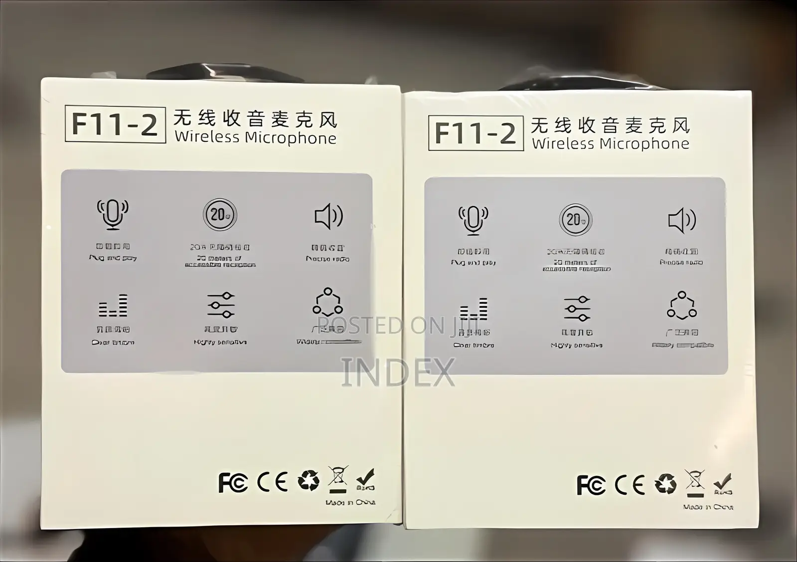 F11-2 Wireless Microphone 3in1 Noise Cancellation Clip On