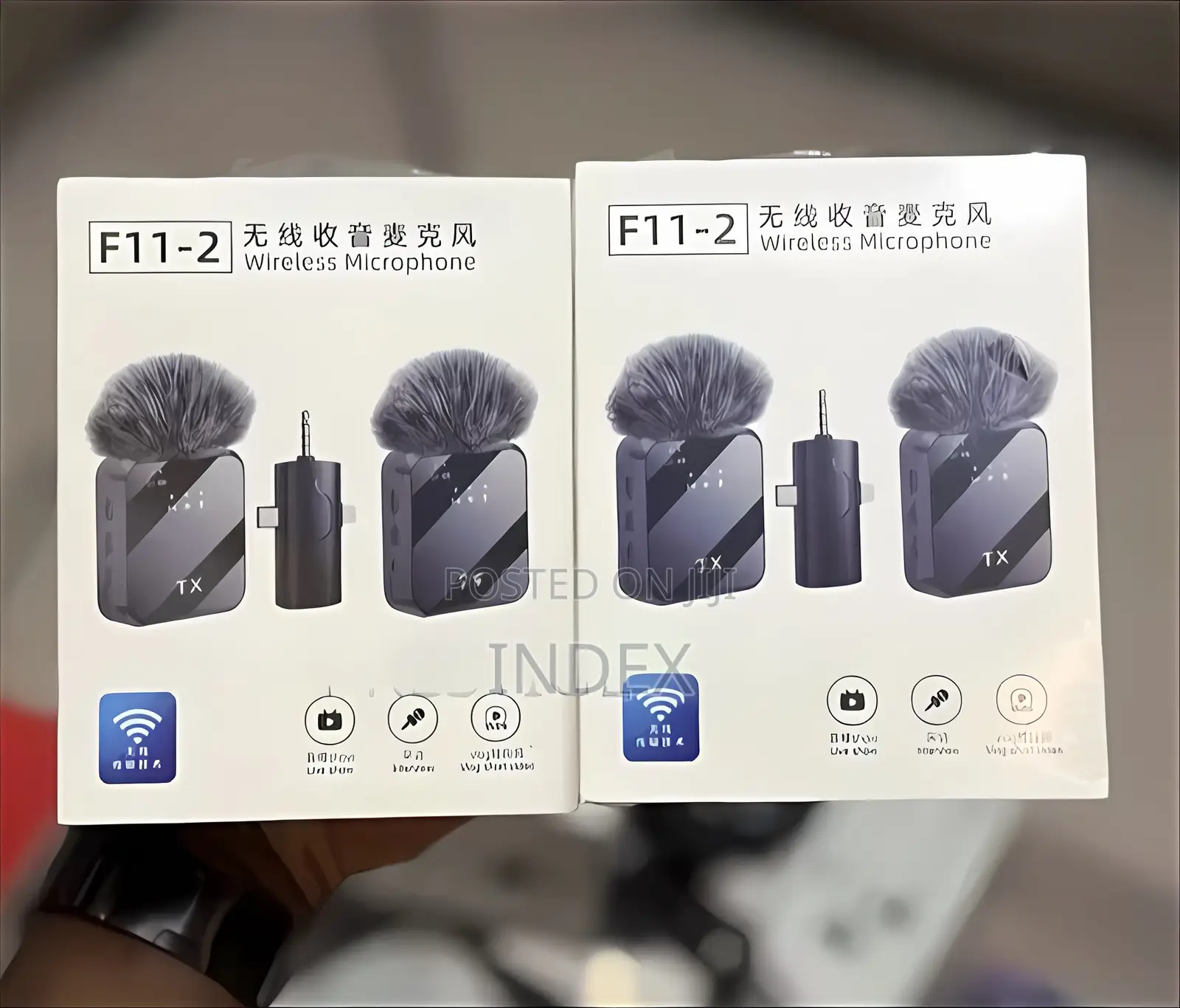 F11-2 Wireless Microphone 3in1 Noise Cancellation Clip On